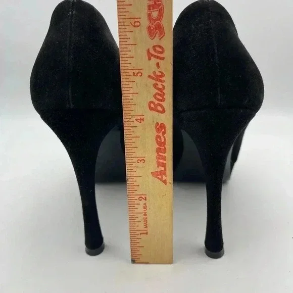 Yves Saint Laurent Black Suede High Heels 4" - Picture 8 of 11